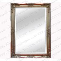 Silver flowered rectangular wood framed mirror 73x103cm