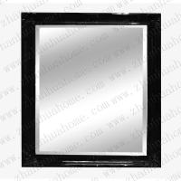 Traditional shiny black wood framed mirror