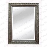 Antique distressed wooden mirror silver leaf frame