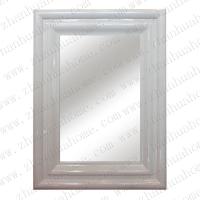 Shiny white ridges wood framed wall mirror 60x80cm