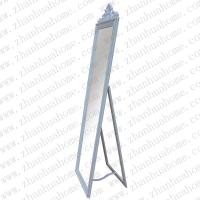 White and cream finish beveled dress mirror 