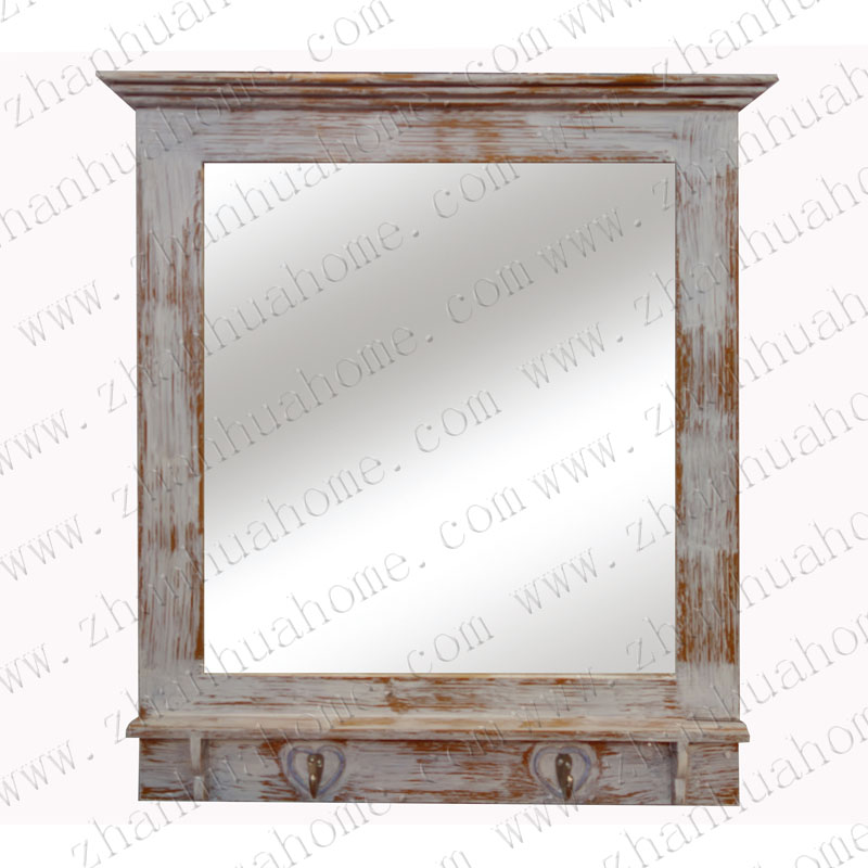 Distressed decor wooden mirror frame
