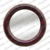 Round mottled red PU wall mirror