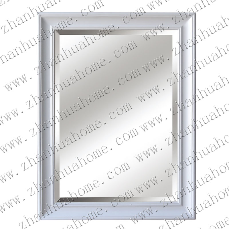 Large ornate white wall wooden mirror frame