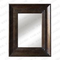 Wide framed PS burlywood wall mirror decor