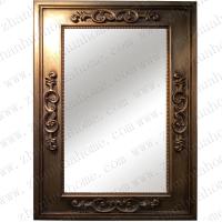 Bronze rectangular wood mirror frame decor