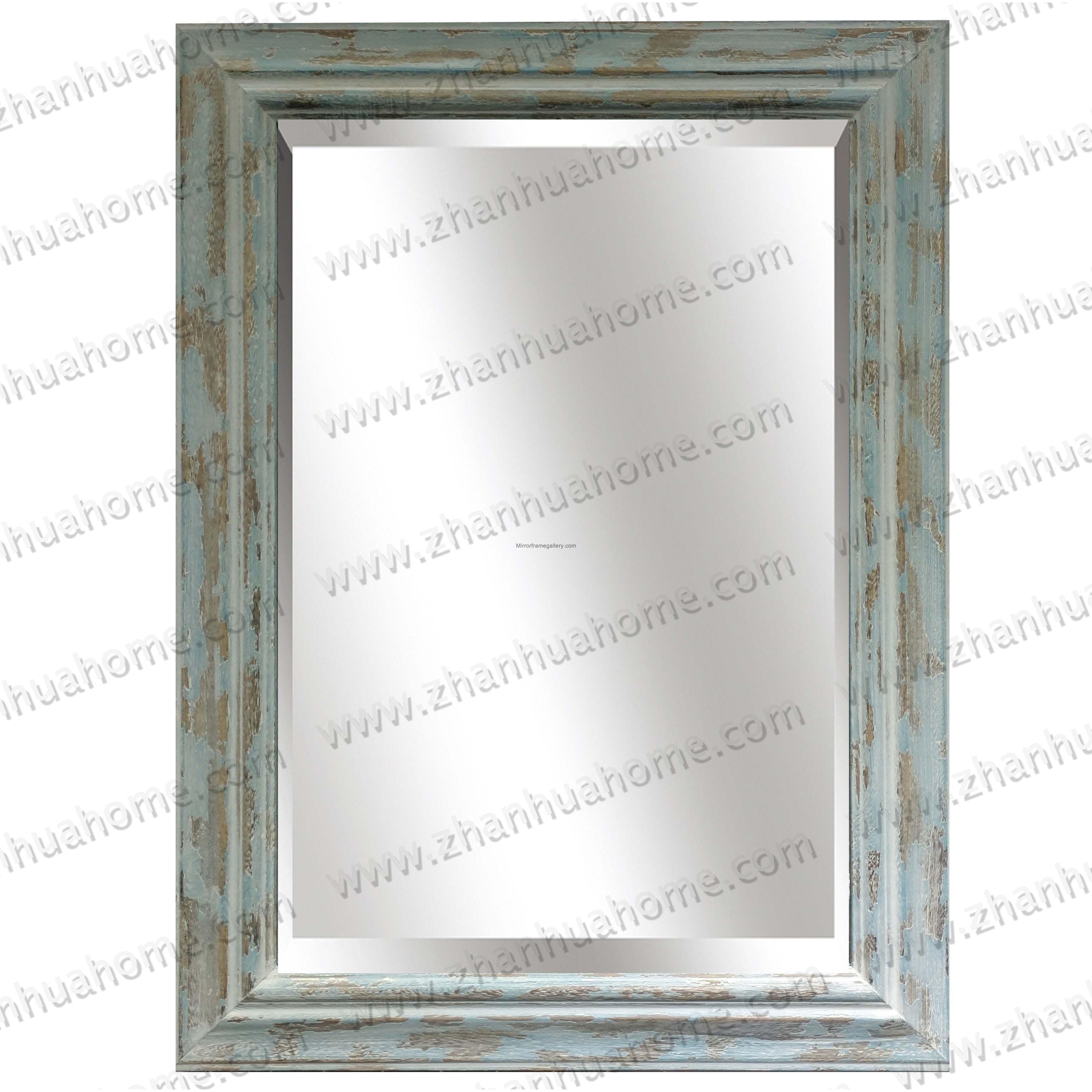 Distressed Blue  Wooden Frame Mirror