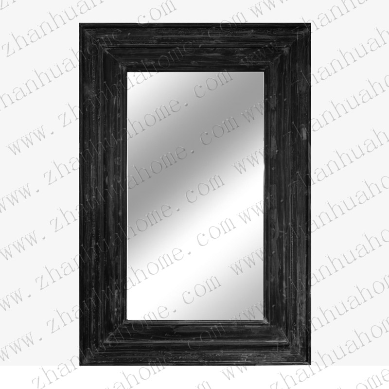 Antique black wood framed mirror 60x80cm