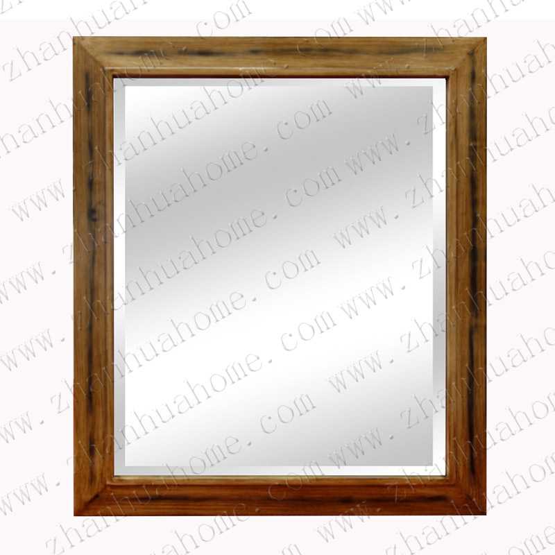 Living room decor framed wood mirror beveled