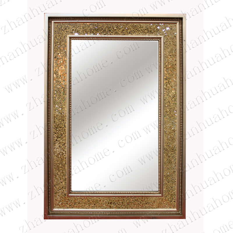 Premier glass products hand hammered rectangle 35-inch mirror with decorative leads