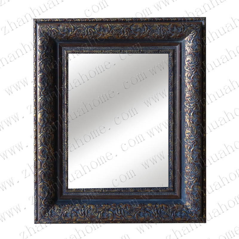 50x60cm PS antique gold scratched blue mirror frame