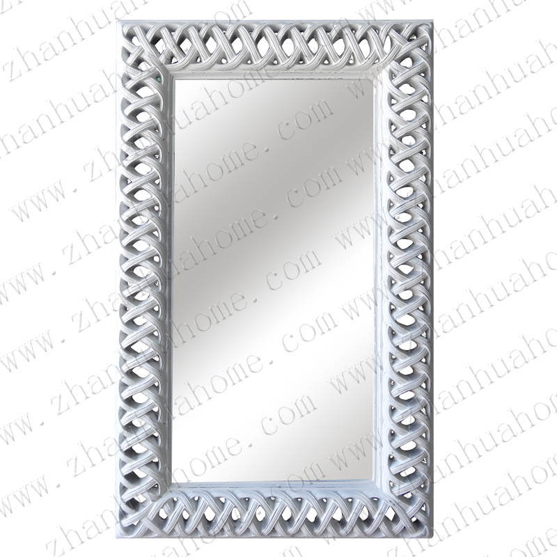 Matt white polyurethane finely baroque mirror frame