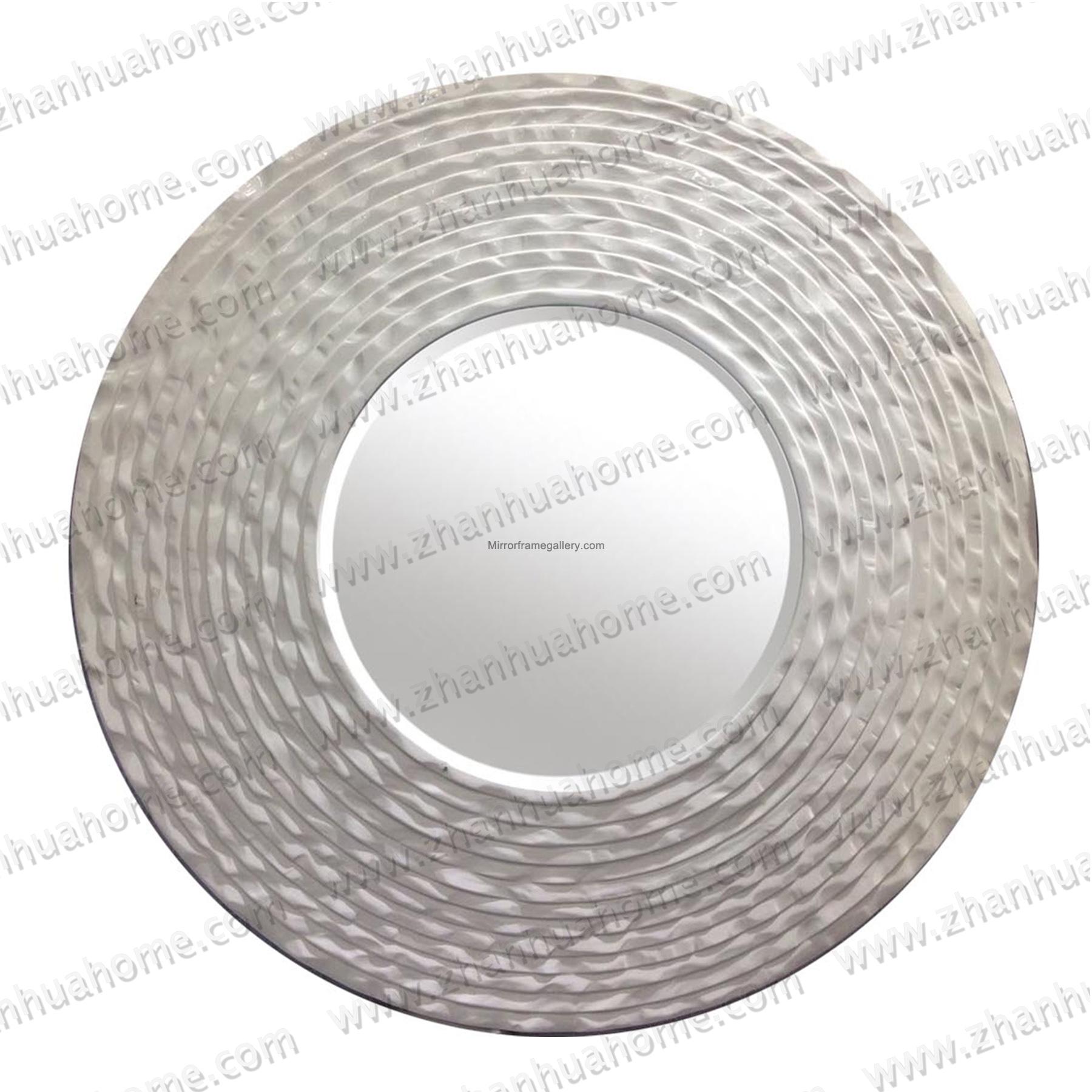 PU Frame White Round Mirror Decor