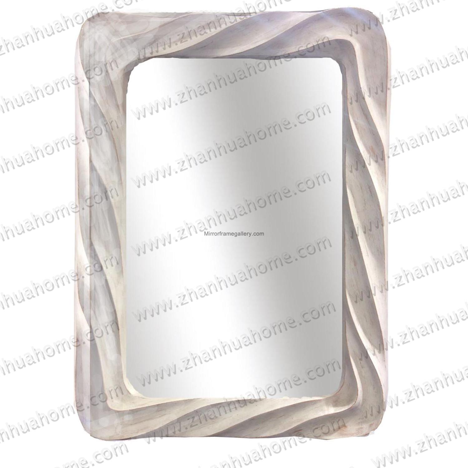 Distressed white PU Framed Wall Decor Mirror